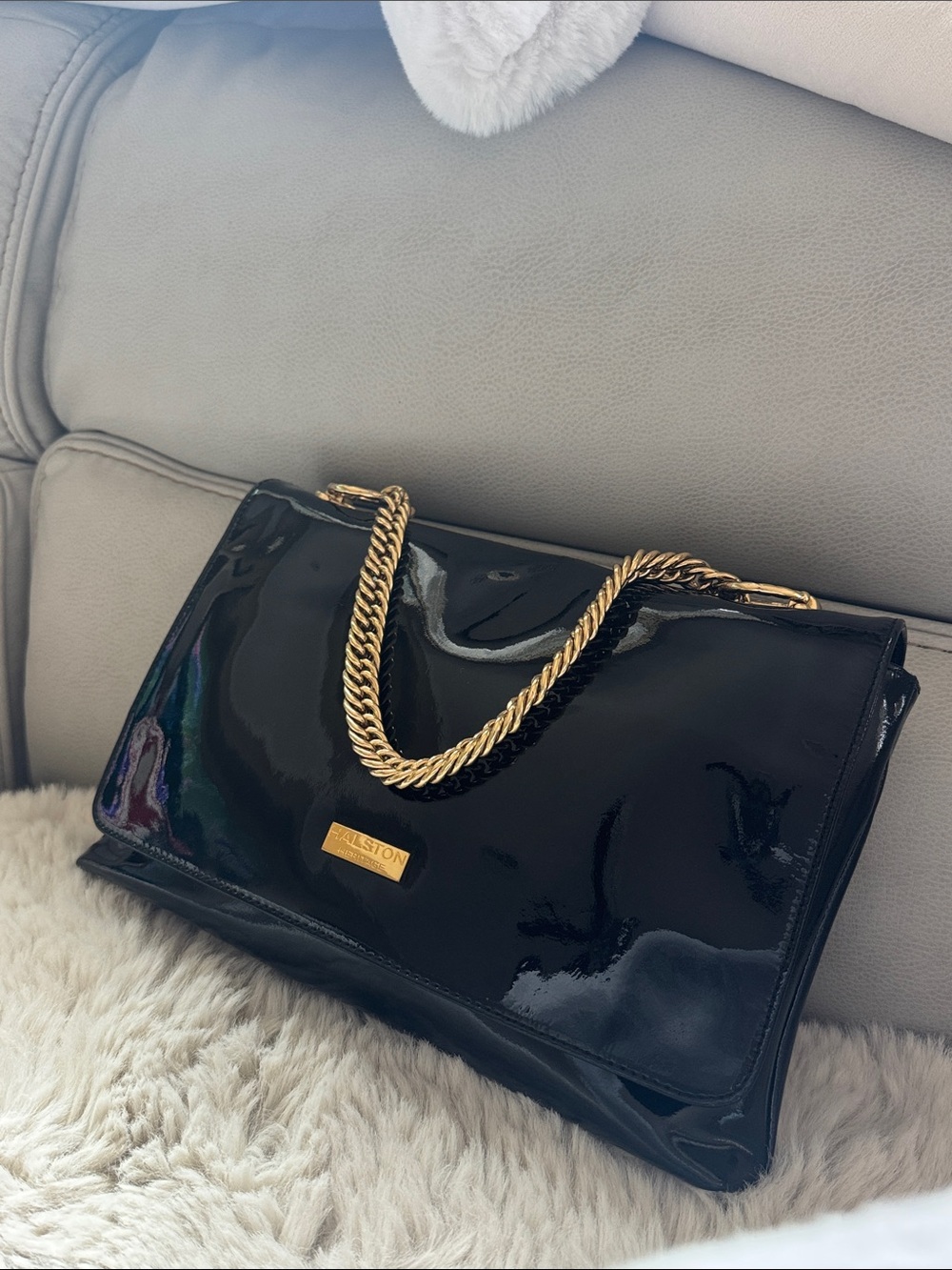 Halston Heritage Patent Leather Bag